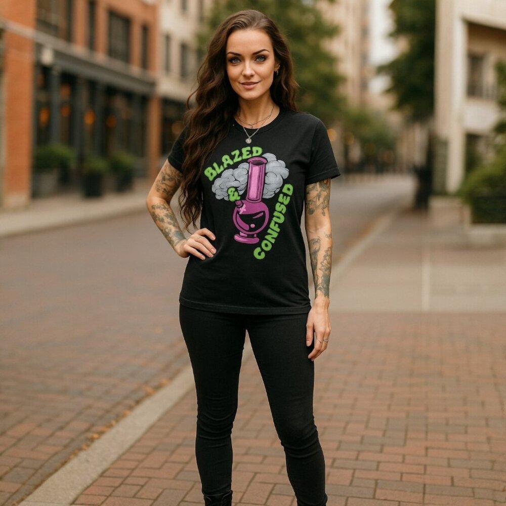 NGOrder ✦ Blazed & Confused Graphic Tee ✦ Black Cotton Unisex Alt‑Core Sz 8 NWT